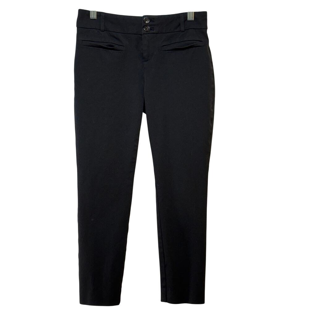 Anthropologie The Essential Slim Pants Women's Size 0P Black Stretch W28 L22.5